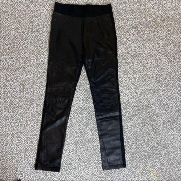 Black Faux Leather Stretchy Pants/ Jeggings Size S/M - Picture 5 of 9